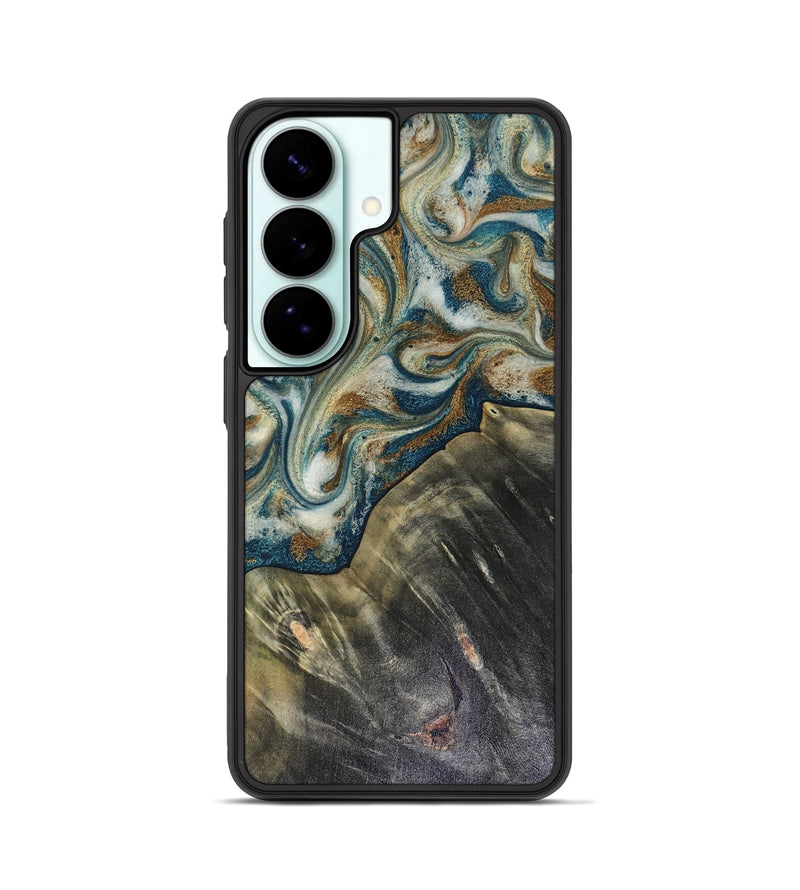 Galaxy S26 Wood Phone Case - Sarah (Teal & Gold, 816479)
