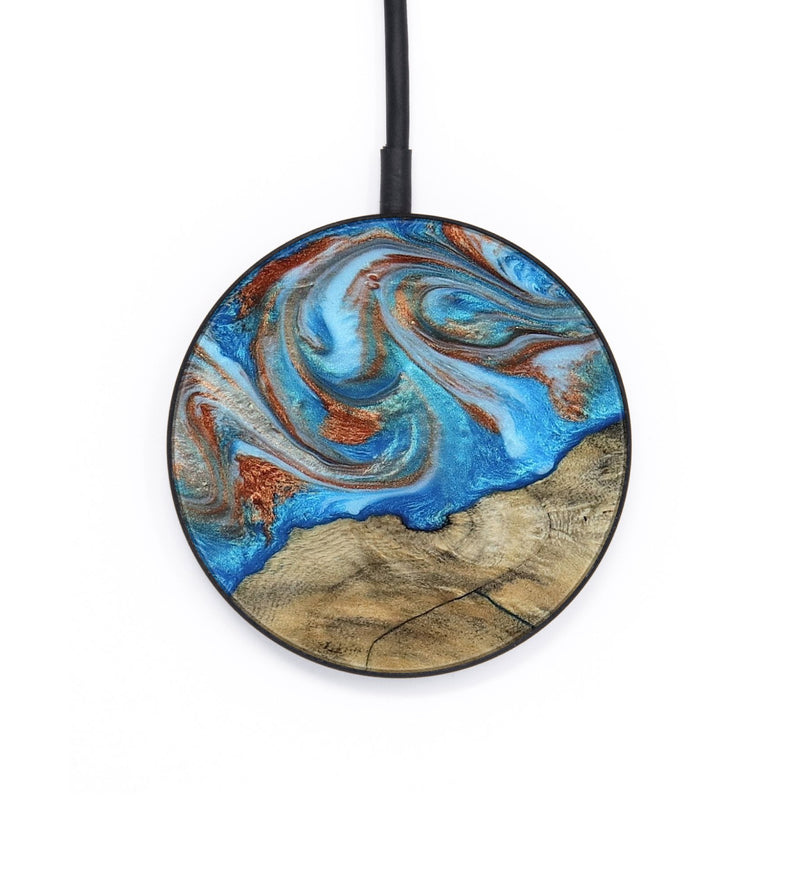 Circle Wood Wireless Charger - Kizzie (Teal & Gold, 816480)
