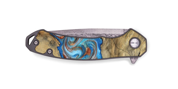 EDC Wood Pocket Knife - Kizzie (Teal & Gold, 816480)