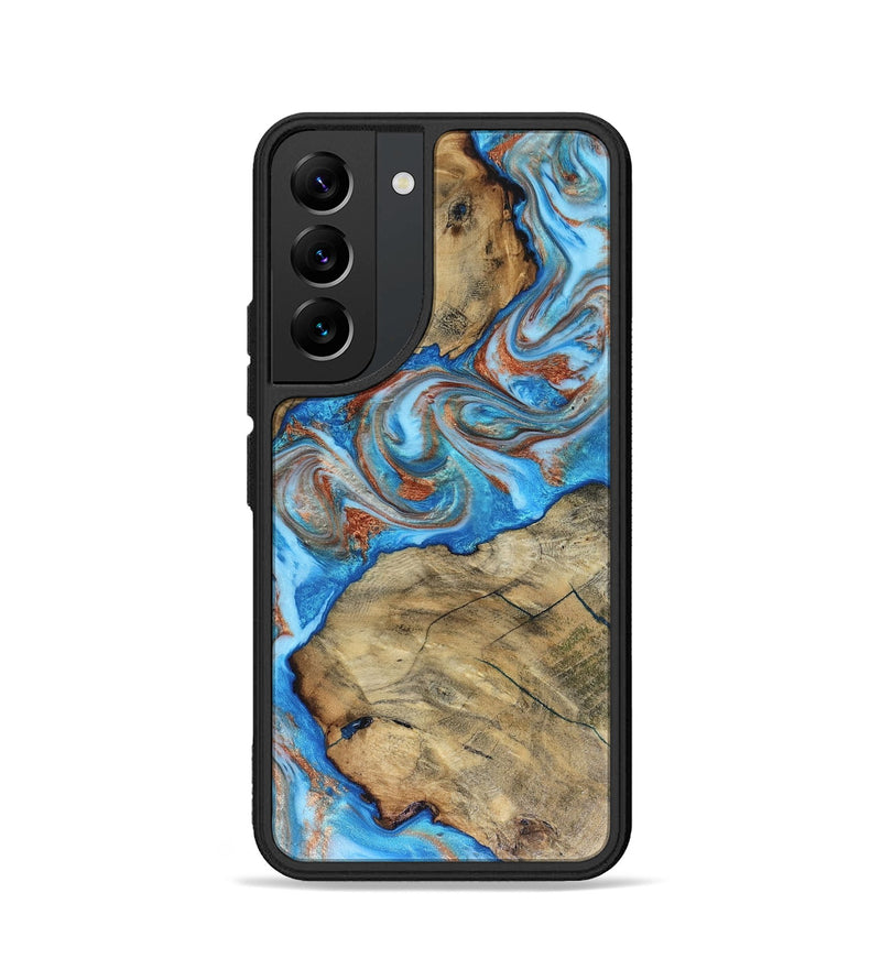 Galaxy S22 Wood Phone Case - Kizzie (Teal & Gold, 816480)