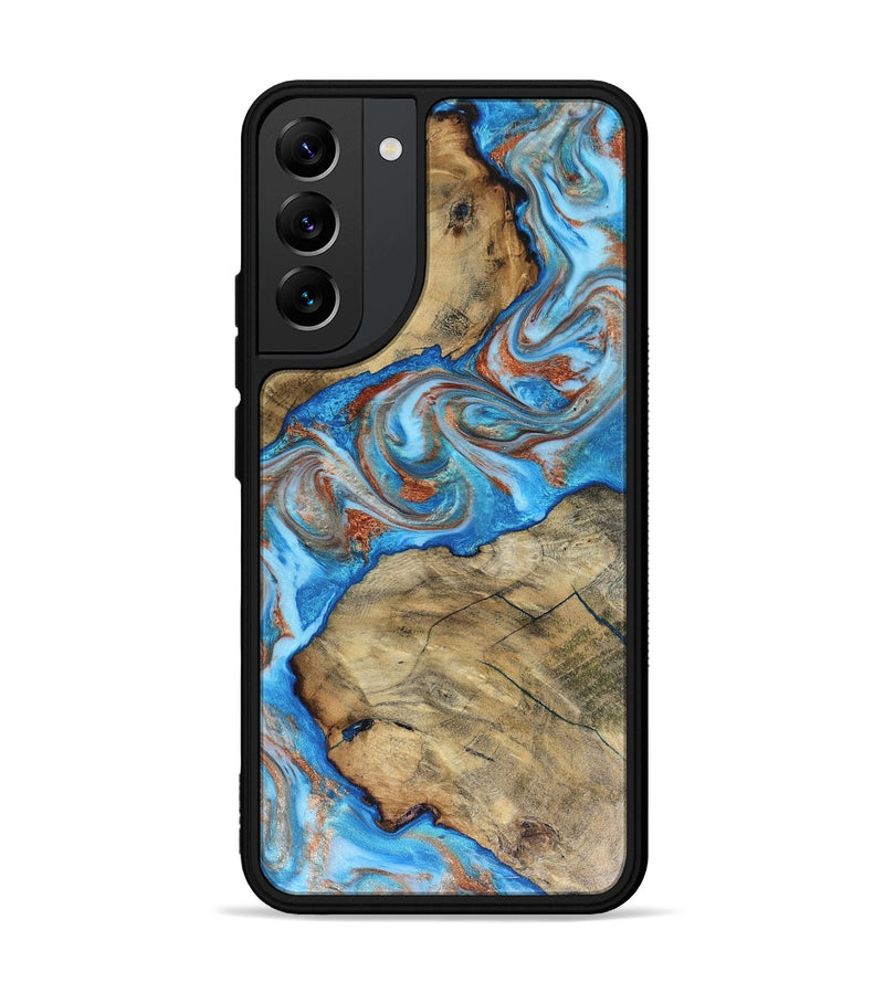 Galaxy S22 Plus Wood Phone Case - Kizzie (Teal & Gold, 816480)