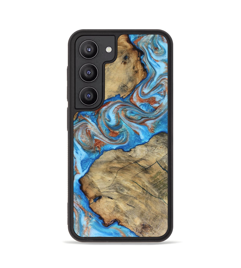 Galaxy S23 Wood Phone Case - Kizzie (Teal & Gold, 816480)