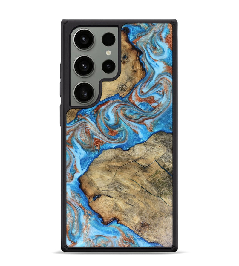 Galaxy S24 Ultra Wood Phone Case - Kizzie (Teal & Gold, 816480)