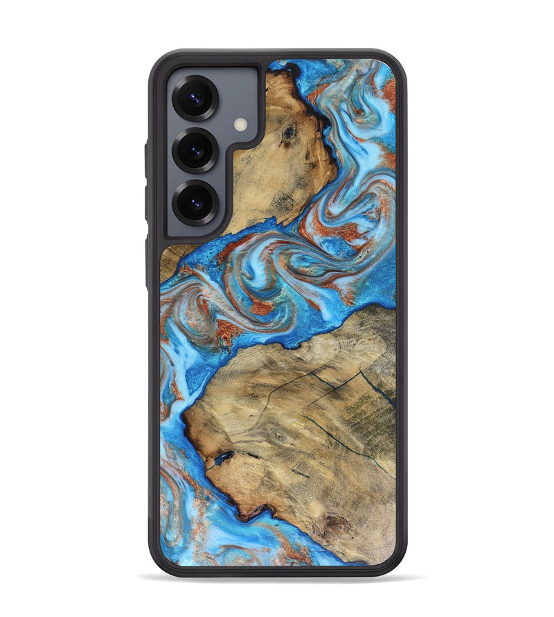 Galaxy S25 Plus Wood Phone Case - Kizzie (Teal & Gold, 816480)