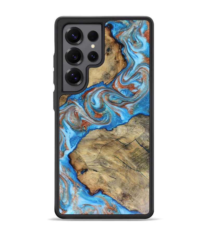 Galaxy S25 Ultra Wood Phone Case - Kizzie (Teal & Gold, 816480)