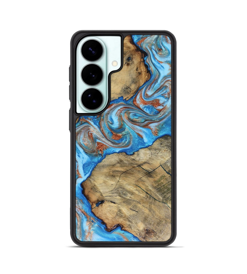 Galaxy S26 Wood Phone Case - Kizzie (Teal & Gold, 816480)