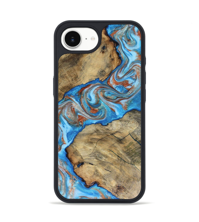iPhone 17e Wood Phone Case - Kizzie (Teal & Gold, 816480)