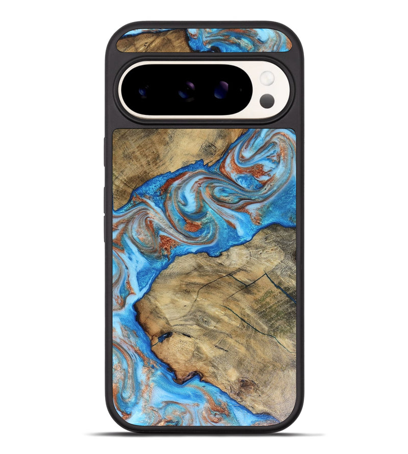 Pixel 9 Pro XL Wood Phone Case - Kizzie (Teal & Gold, 816480)