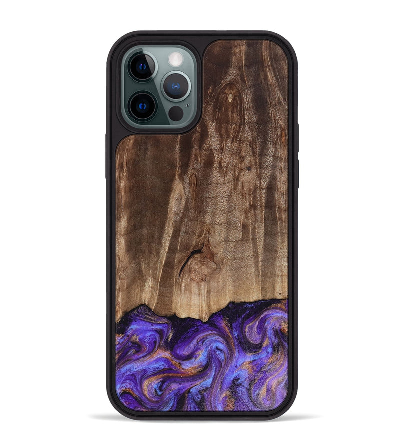iPhone 12 Pro Max Wood Phone Case - Allan (Purple, 816481)