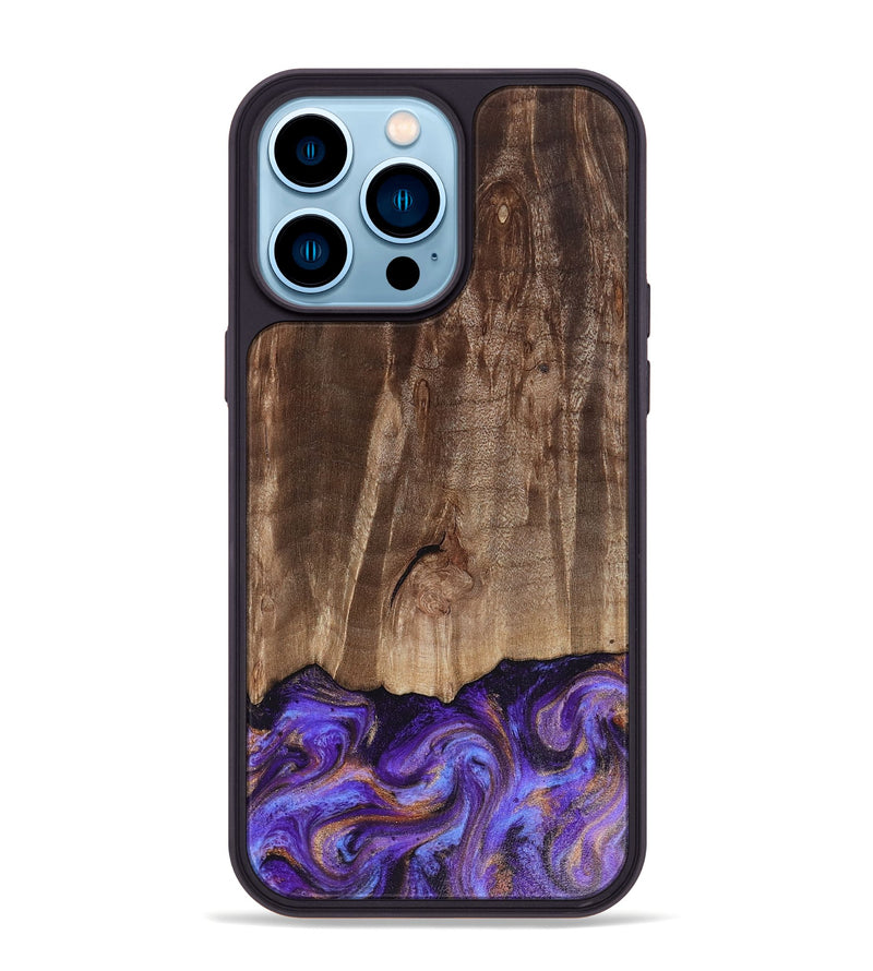 iPhone 14 Pro Max Wood Phone Case - Allan (Purple, 816481)