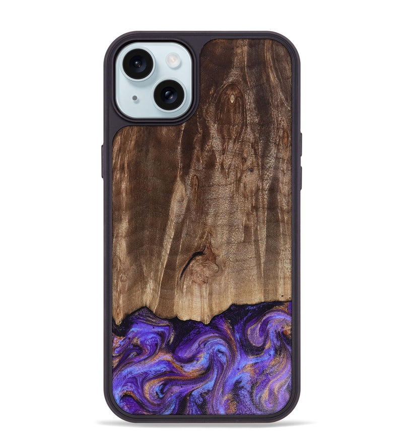 iPhone 15 Plus Wood Phone Case - Allan (Purple, 816481)