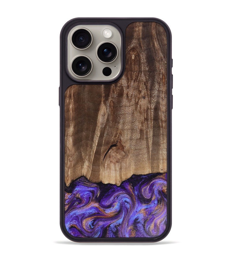iPhone 15 Pro Max Wood Phone Case - Allan (Purple, 816481)