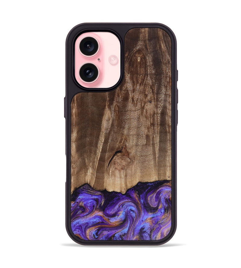 iPhone 16 Wood Phone Case - Allan (Purple, 816481)