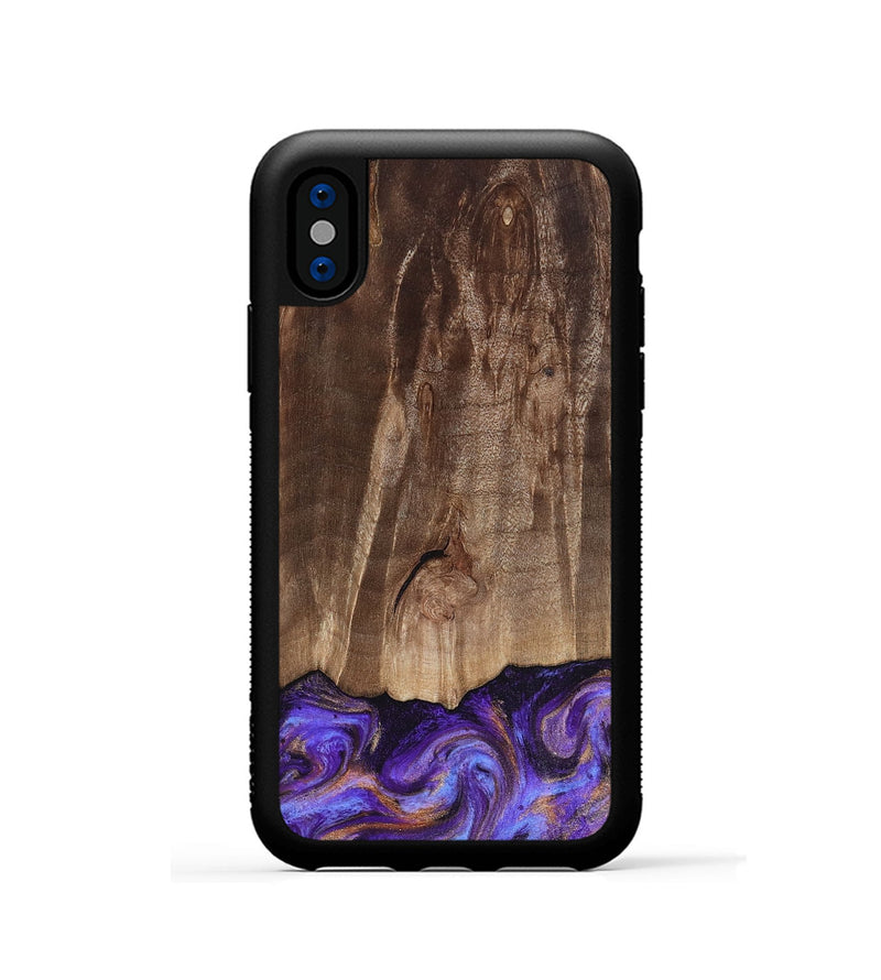 iPhone Xs Wood Phone Case - Allan (Purple, 816481)