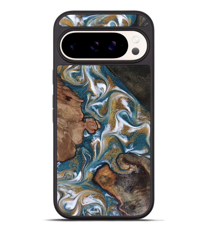 Pixel 9 Pro XL Wood Phone Case - Wilfred (Teal & Gold, 816491)