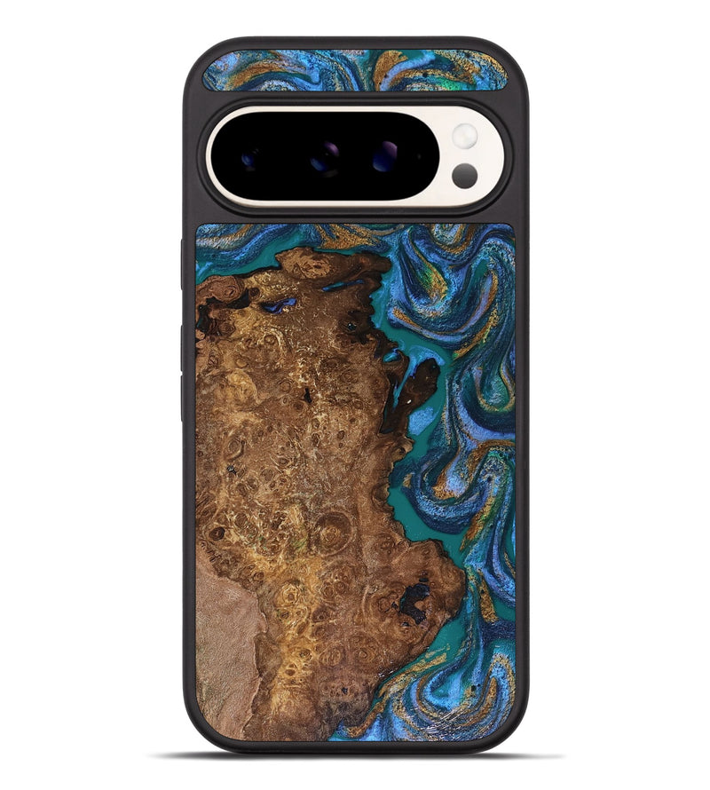 Pixel 9 Pro XL Wood Phone Case - Cleta (Teal & Gold, 816494)