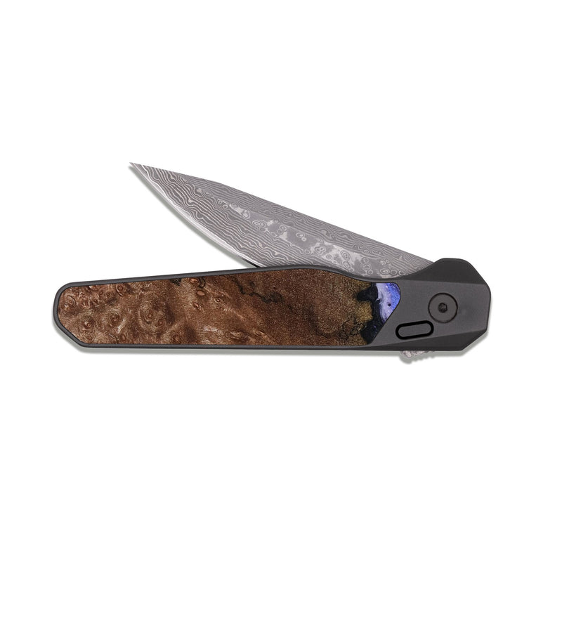 EDC Dark Damascus Wood Pocket Knife - Archer (Purple, 816504)