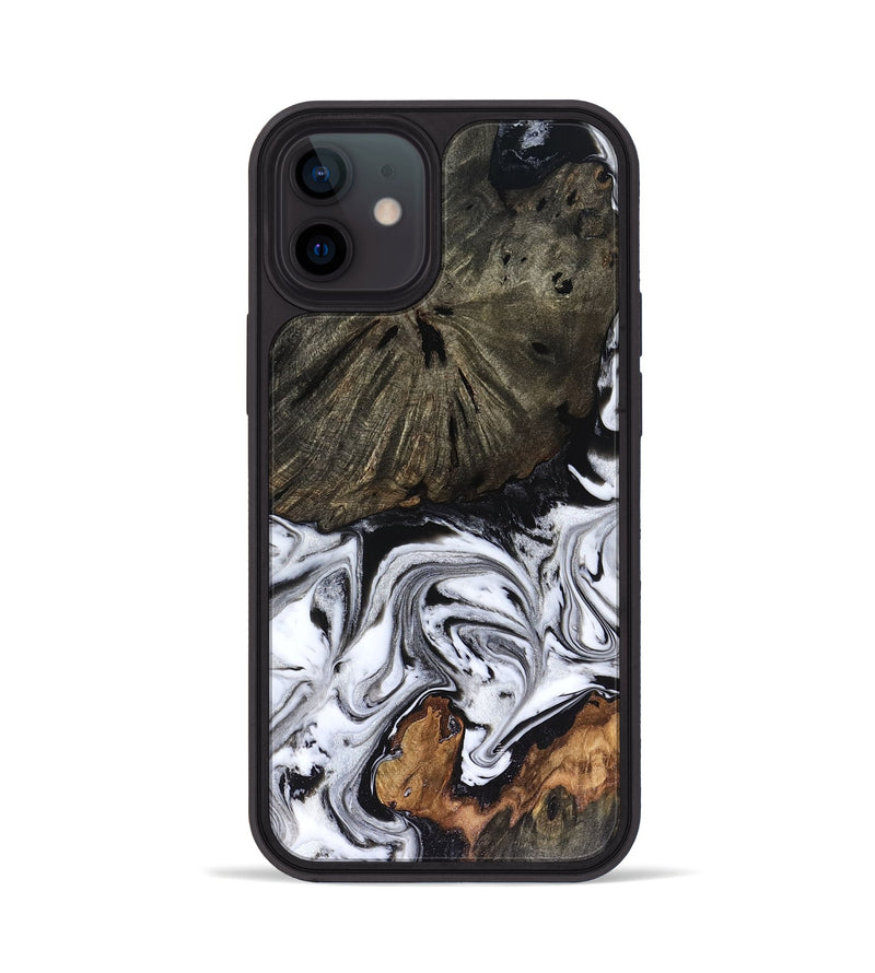 iPhone 12 Wood Phone Case - Carrie (Black & White, 816510)