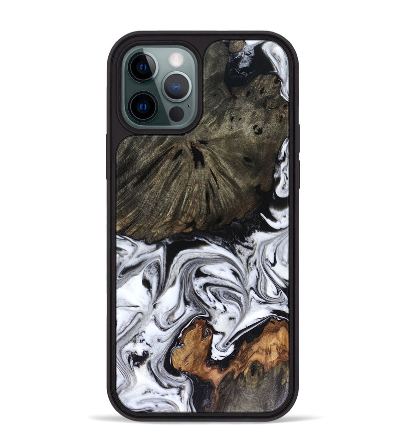 iPhone 12 Pro Max Wood Phone Case - Carrie (Black & White, 816510)