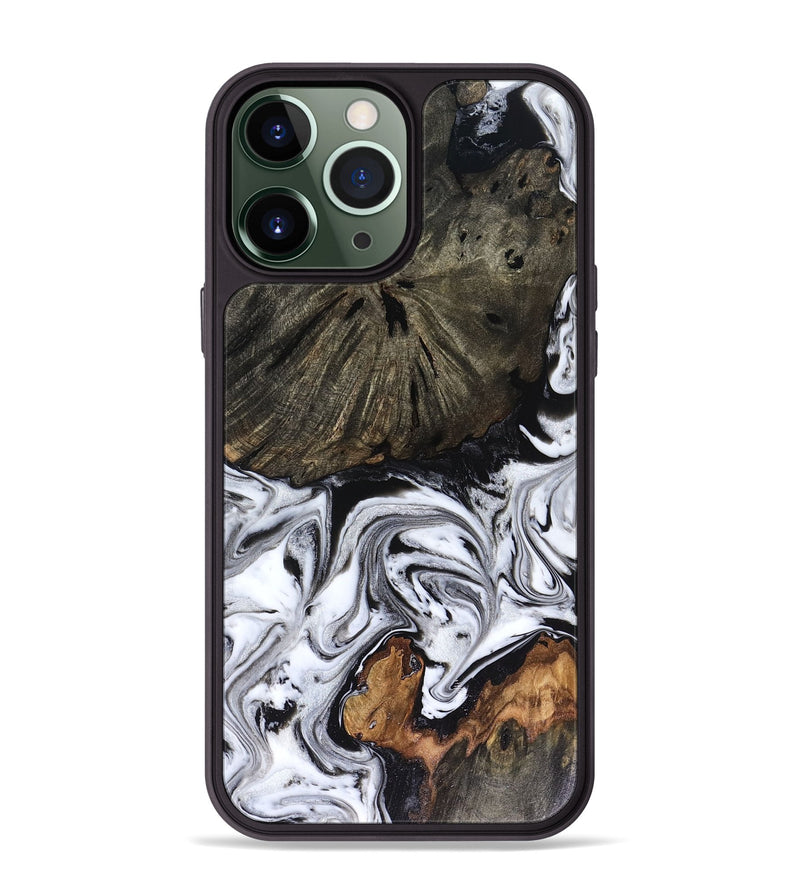 iPhone 13 Pro Max Wood Phone Case - Carrie (Black & White, 816510)