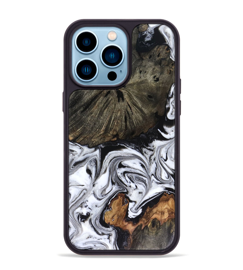 iPhone 14 Pro Max Wood Phone Case - Carrie (Black & White, 816510)