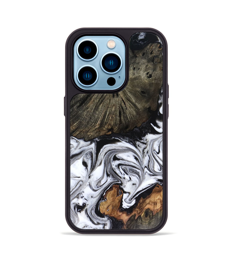 iPhone 14 Pro Wood Phone Case - Carrie (Black & White, 816510)