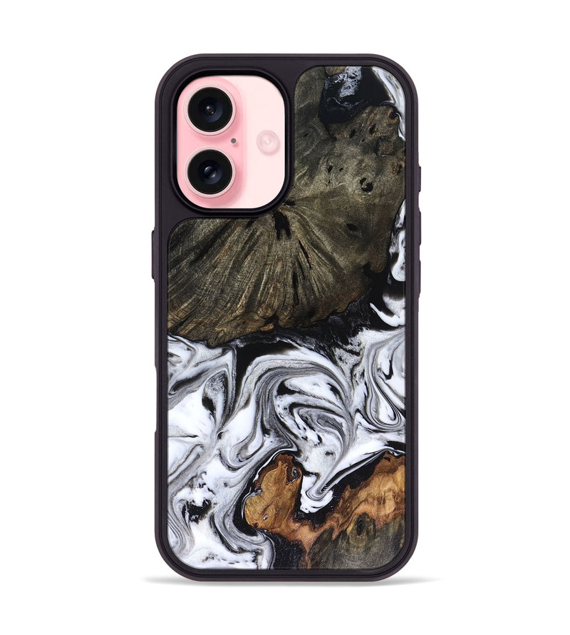 iPhone 16 Wood Phone Case - Carrie (Black & White, 816510)