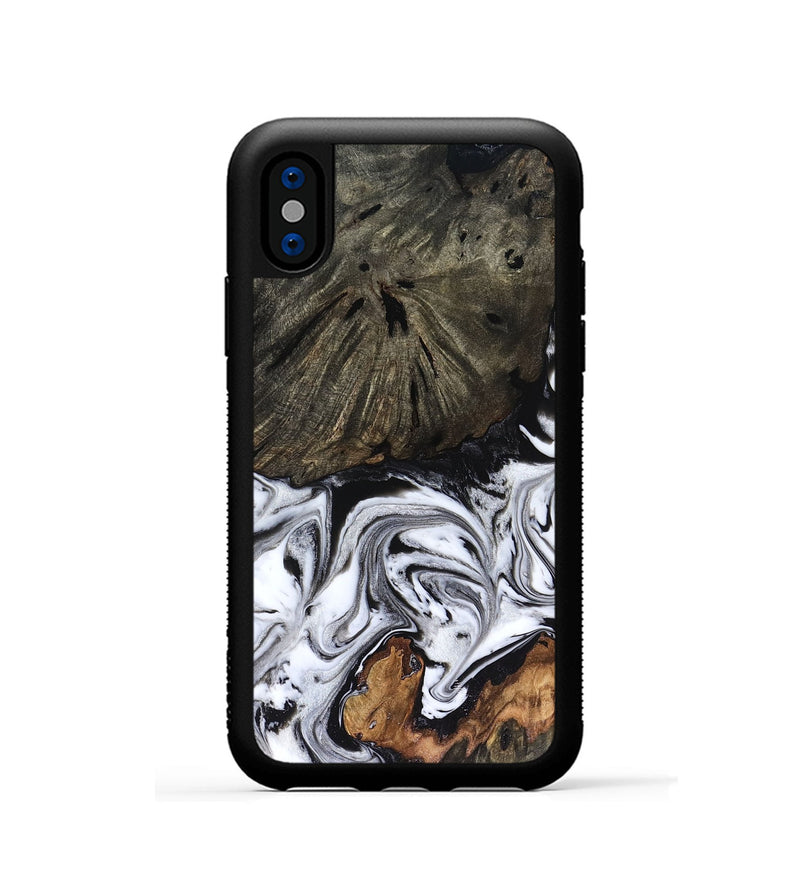 iPhone Xs Wood Phone Case - Carrie (Black & White, 816510)