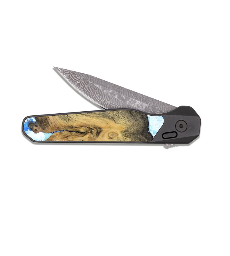EDC Dark Damascus Wood Pocket Knife - Peter (Coastal, 816511)