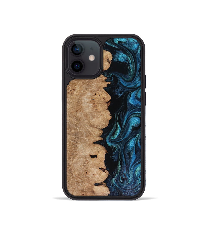 iPhone 12 mini Wood Phone Case - Inga (Blue, 816524)
