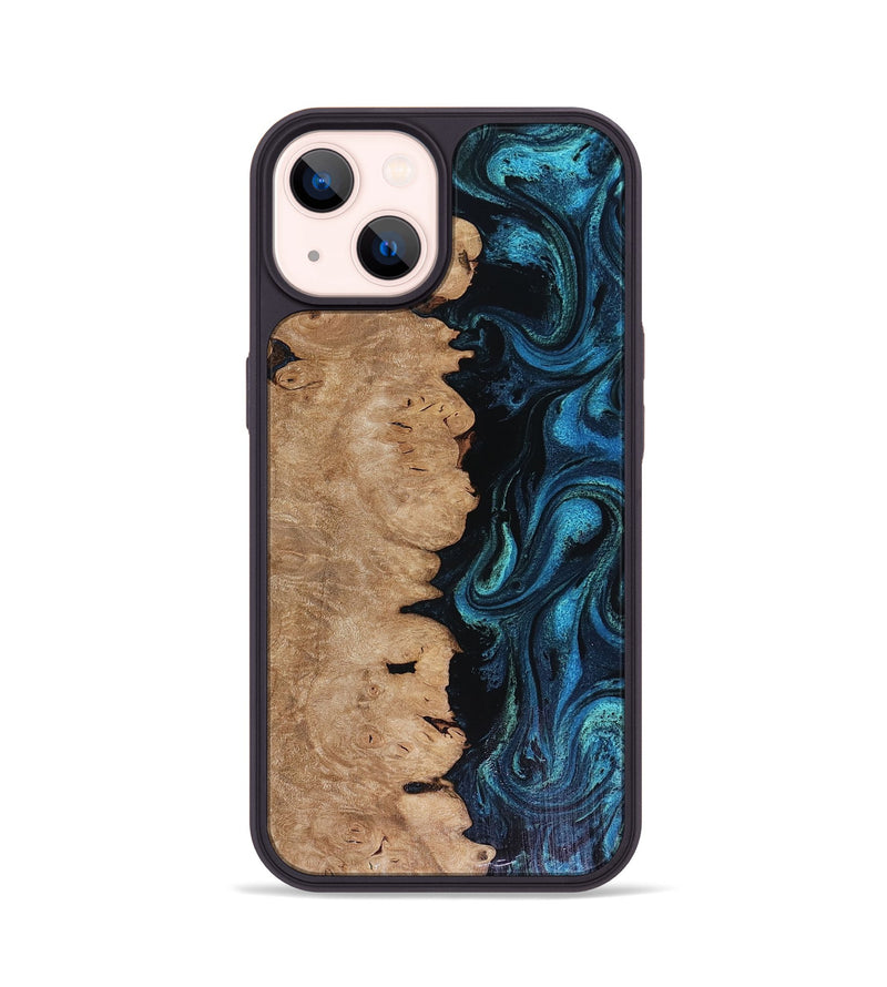 iPhone 14 Wood Phone Case - Inga (Blue, 816524)