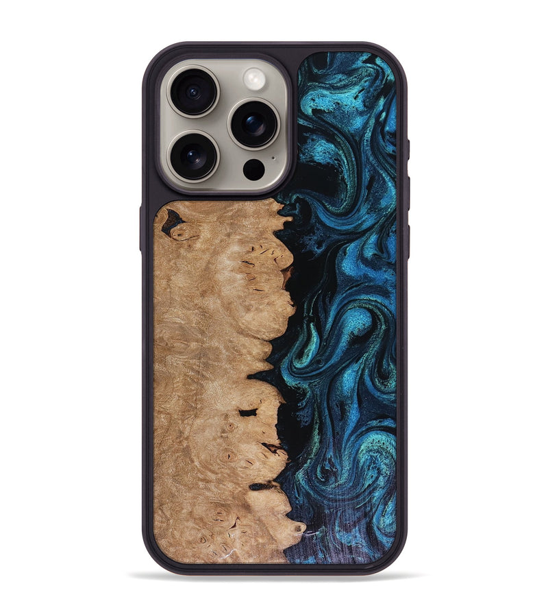 iPhone 15 Pro Max Wood Phone Case - Inga (Blue, 816524)