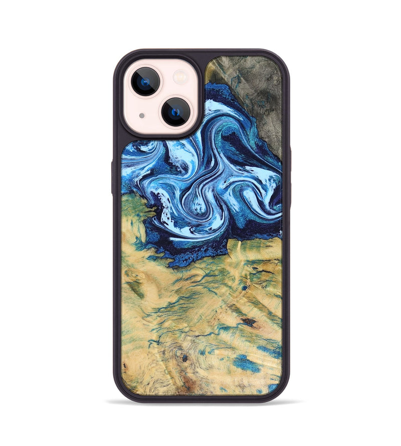 iPhone 14 Wood Phone Case - Lotta (Blue, 816525)
