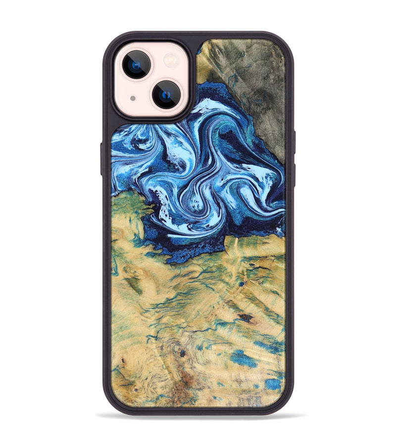 iPhone 14 Plus Wood Phone Case - Lotta (Blue, 816525)