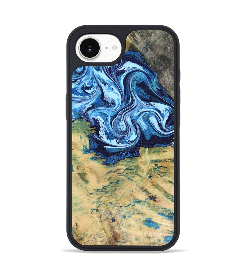 iPhone 16e Wood Phone Case - Lotta (Blue, 816525)