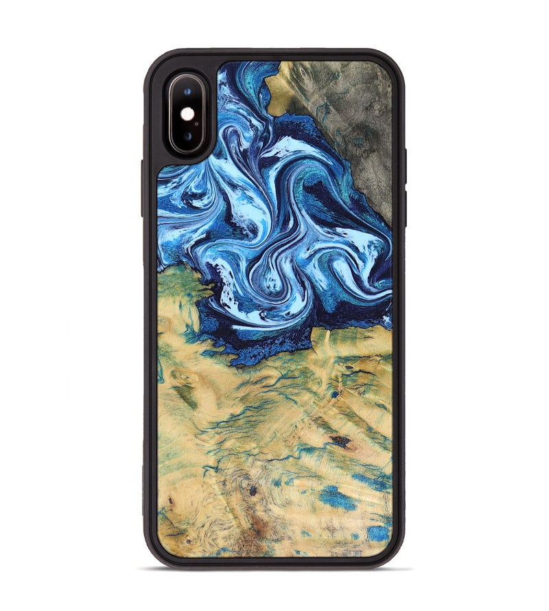 iPhone Xs Max Wood Phone Case - Lotta (Blue, 816525)