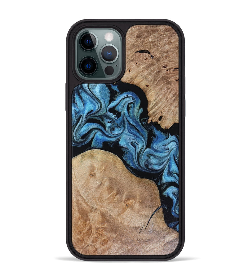 iPhone 12 Pro Max Wood Phone Case - Sibyl (Blue, 816526)