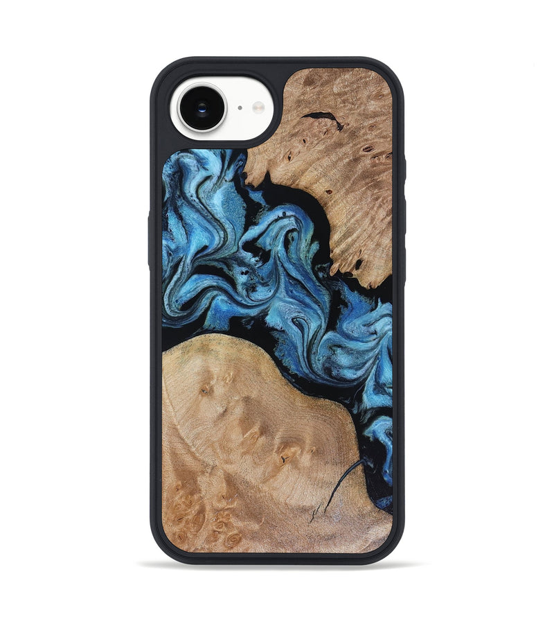 iPhone 16e Wood Phone Case - Sibyl (Blue, 816526)