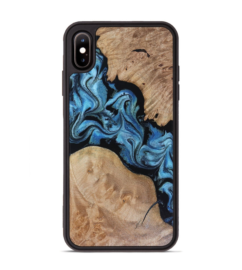 iPhone Xs Max Wood Phone Case - Sibyl (Blue, 816526)