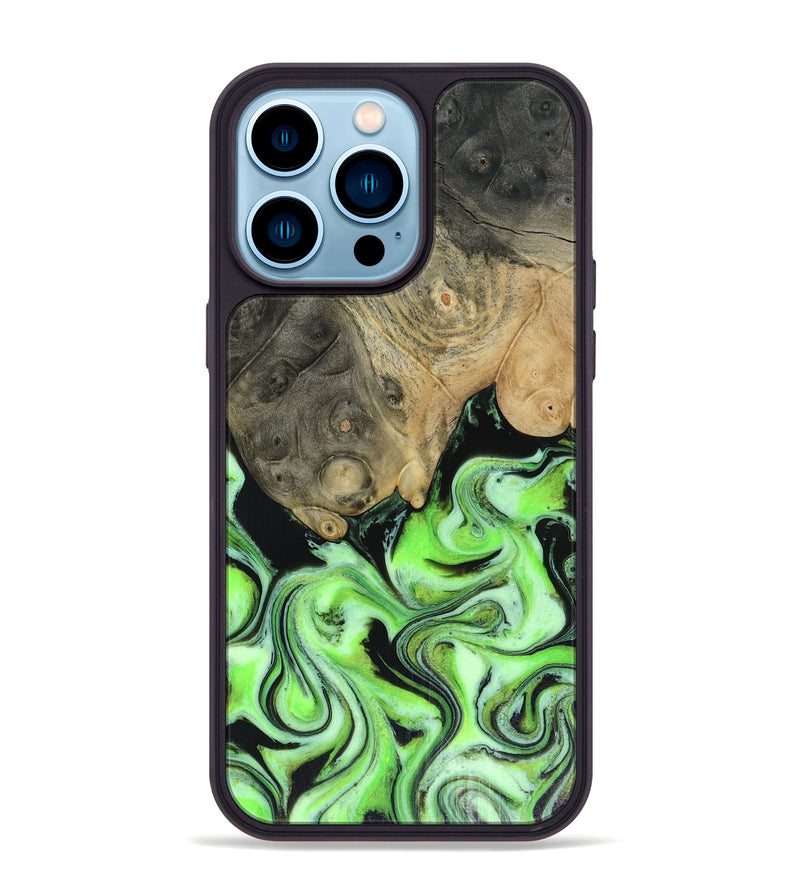 iPhone 14 Pro Max Wood Phone Case - Dash (Green, 816527)
