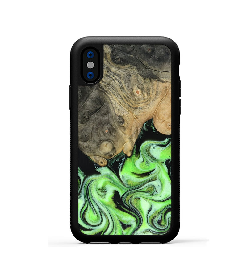 iPhone Xs Wood Phone Case - Dash (Green, 816527)