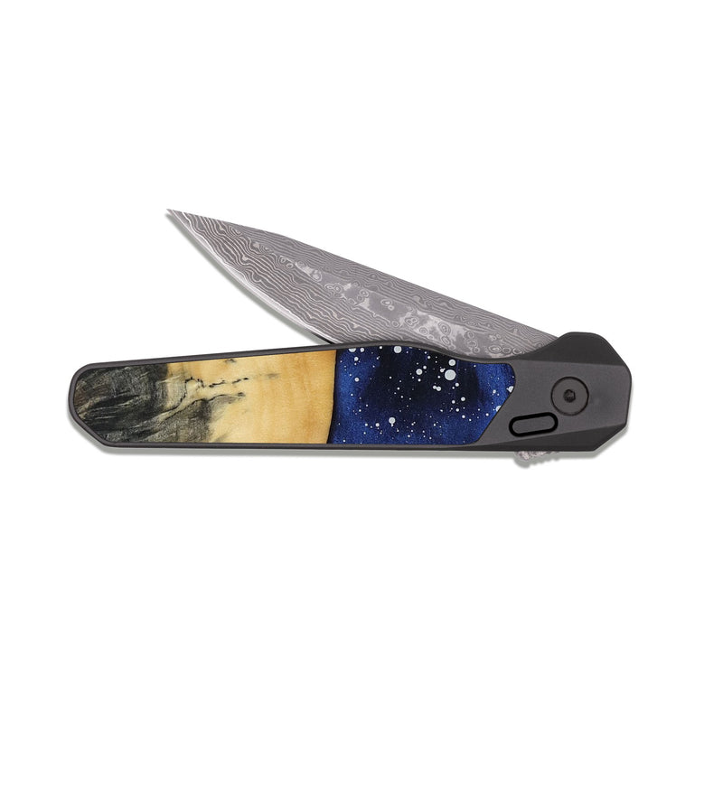 EDC Dark Damascus Wood Pocket Knife - Carlo (Cosmos, 816555)