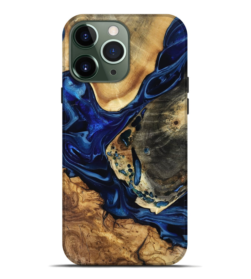 iPhone 13 Pro Max Wood Live Edge Phone Case - Odis (Blue, 816574)