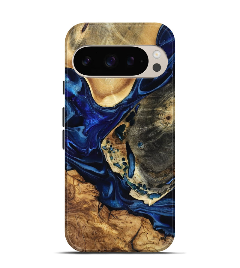 Pixel 9 Pro Wood Live Edge Phone Case - Odis (Blue, 816574)