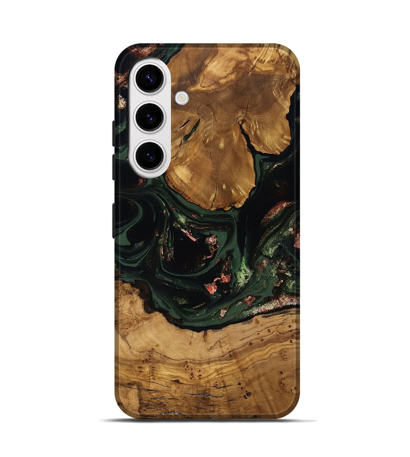 Galaxy S25 Wood Live Edge Phone Case - Elijah (Green, 816578)