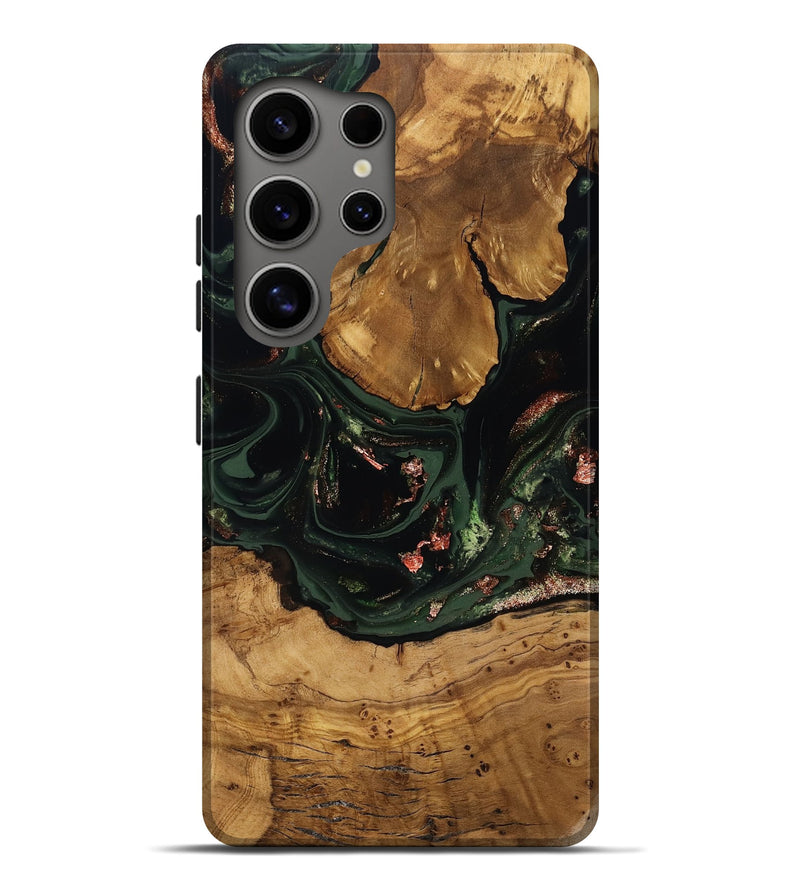 Galaxy S25 Ultra Wood Live Edge Phone Case - Elijah (Green, 816578)