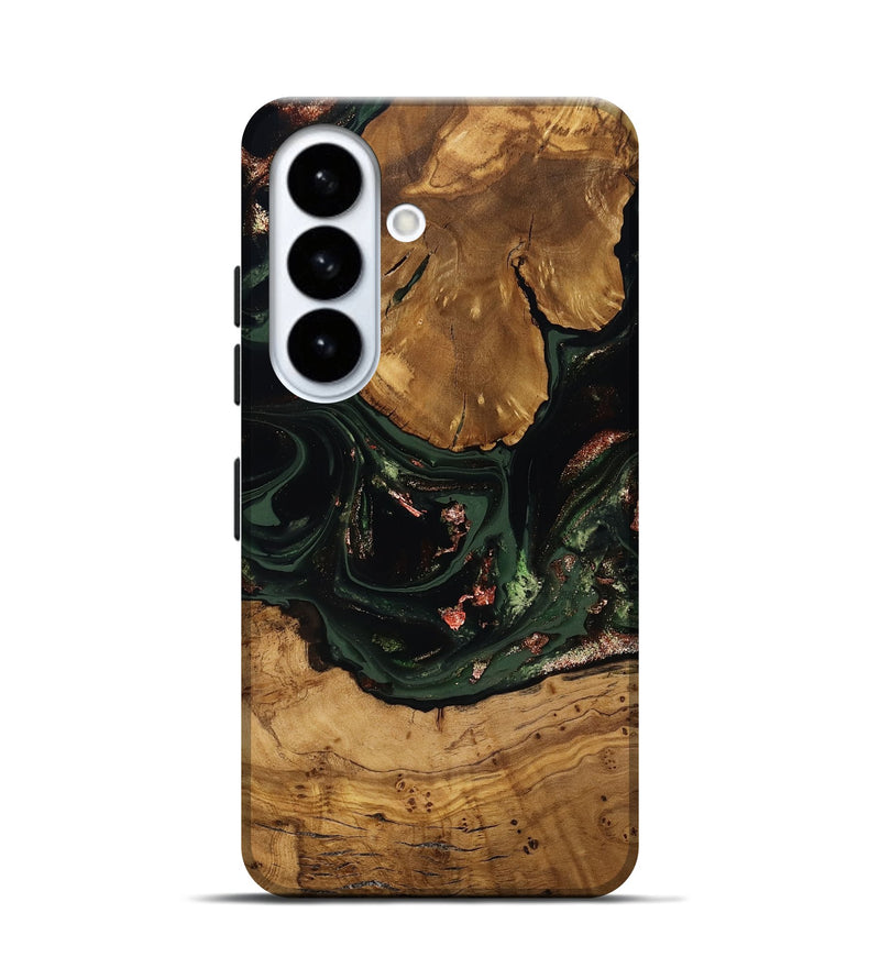 Galaxy S26 Wood Live Edge Phone Case - Elijah (Green, 816578)