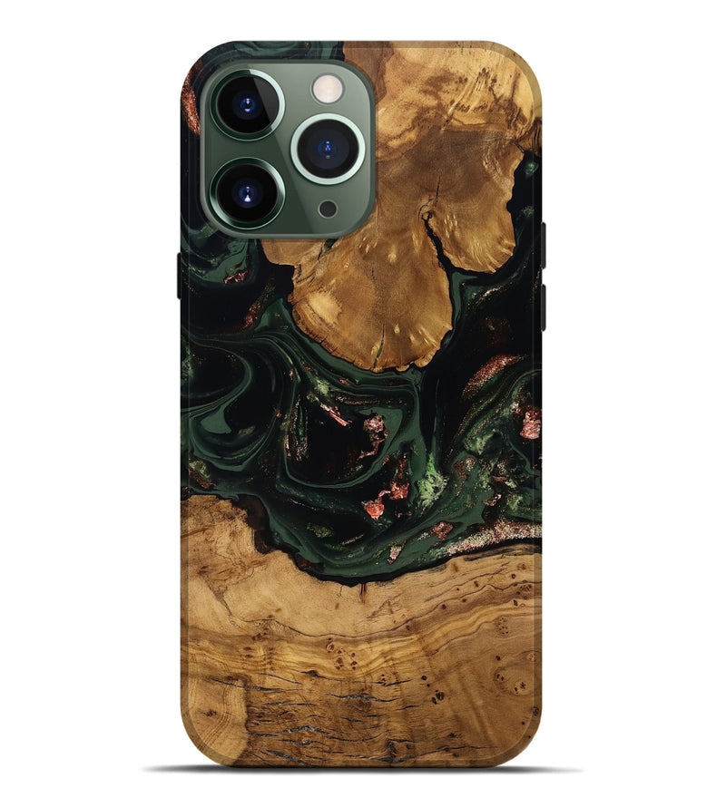 iPhone 13 Pro Max Wood Live Edge Phone Case - Elijah (Green, 816578)