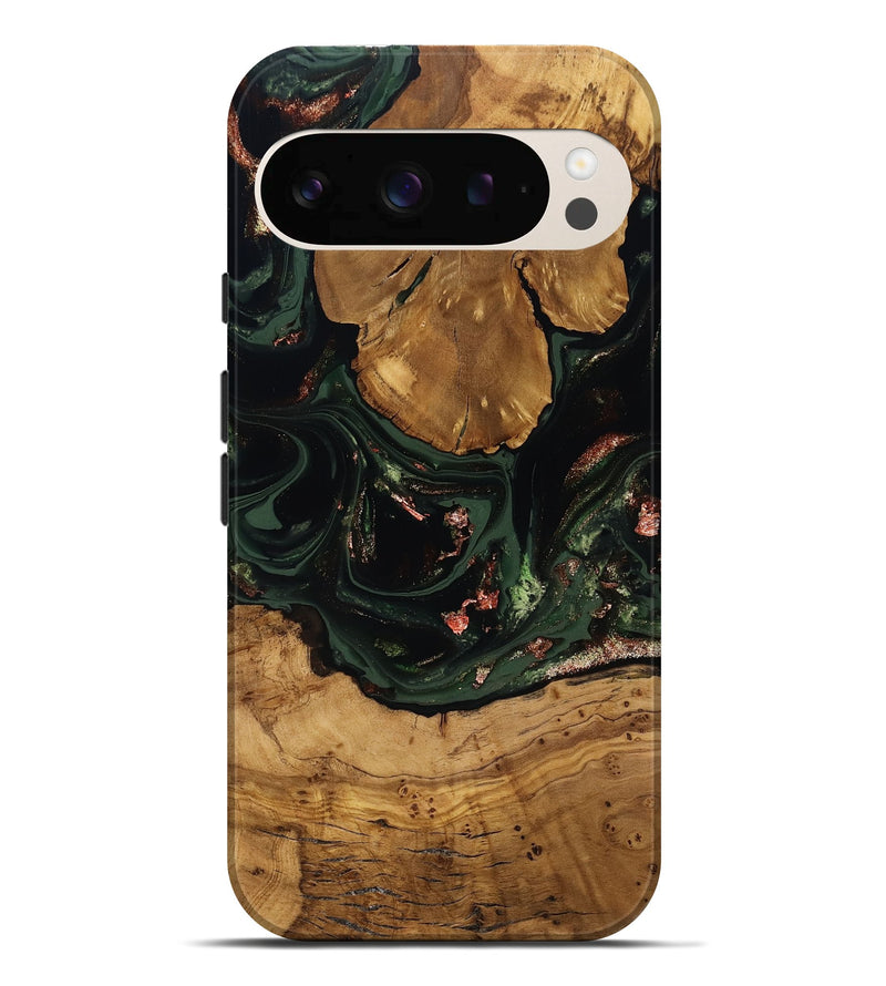 Pixel 10 Pro XL Wood Live Edge Phone Case - Elijah (Green, 816578)