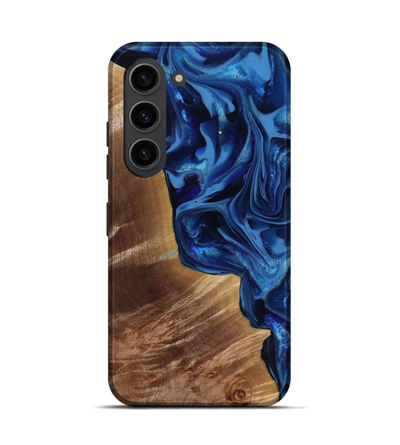 Galaxy S23 Wood Live Edge Phone Case - Vernie (Blue, 816581)